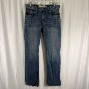 People's Liberation Jeans Womens 27 Medium Wash Whiskered Denim Low Rise Bootcut